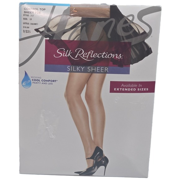 Hanes Accessories - Hanes Silk Reflections Silky Sheer Control Top Pantyhose Little Color Size EF